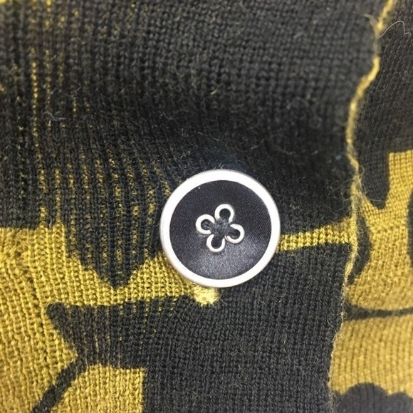 Fossil Green Black Dark Floral Print Long Sleeve Fitted Cardigan Sweater NEW XS - Picture 5 of 8